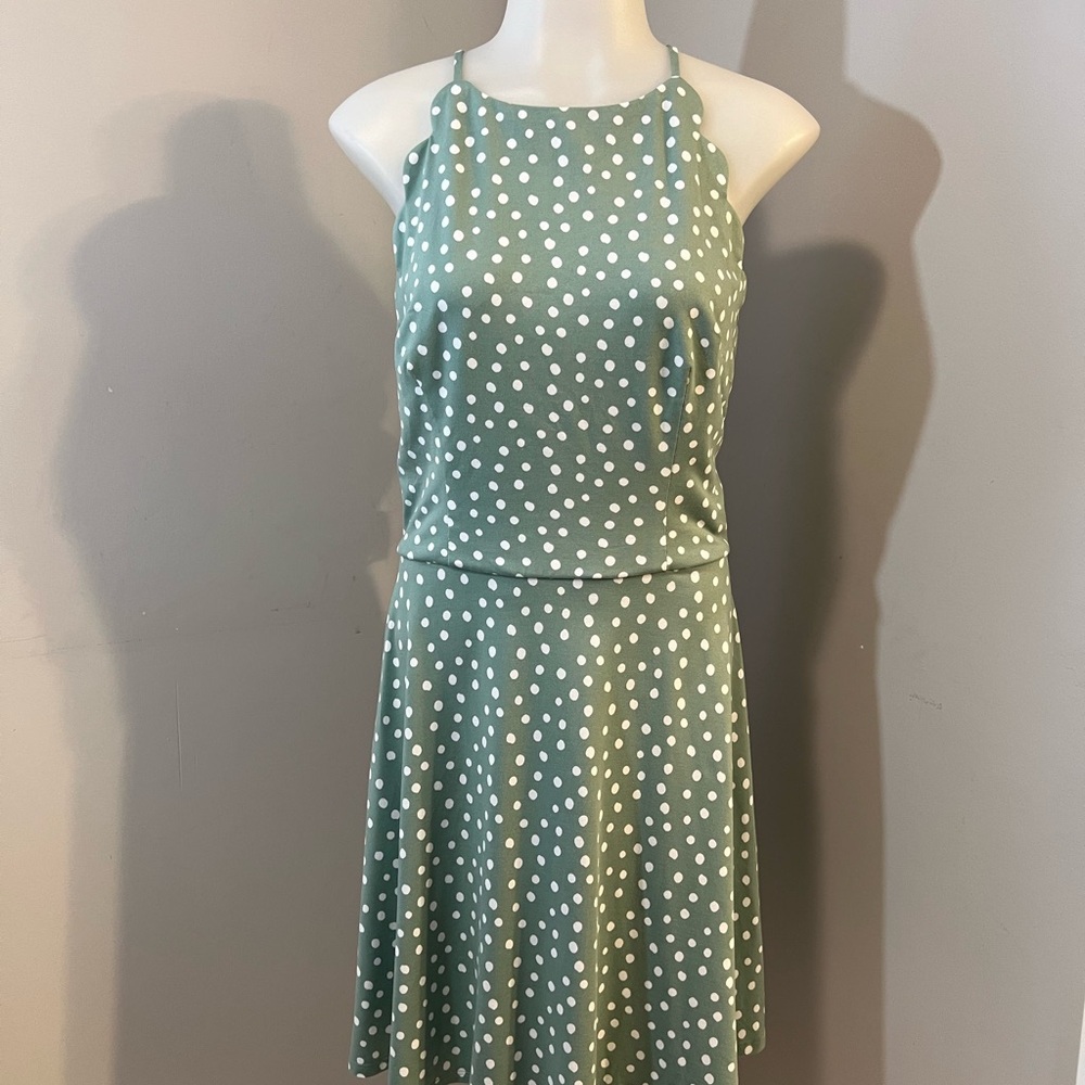 BCX Green Halter Sundress Sleeveless Mini - Picture 2 of 15